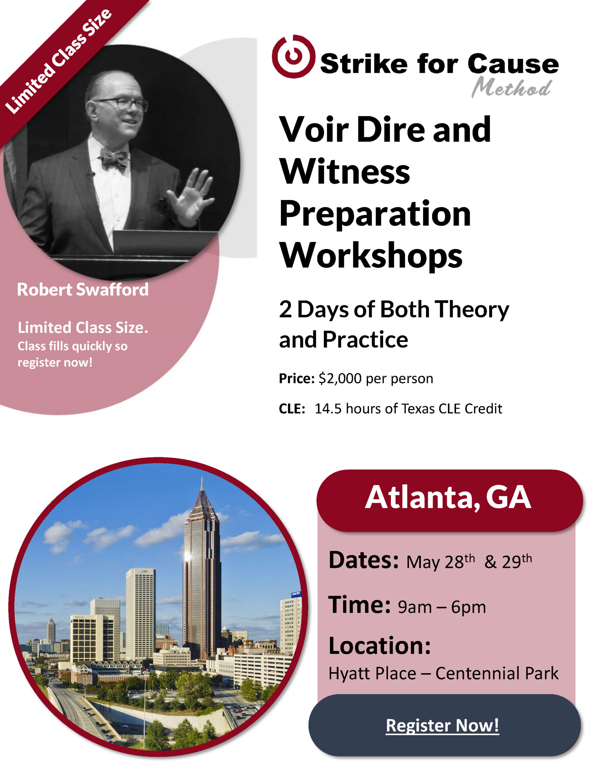 (Social Media) Strike for Cause Voir Dire and Witness Prep Workshop - Atlanta - May 28-29 2026 r2